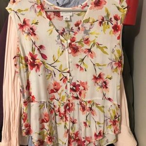 White floral blouse